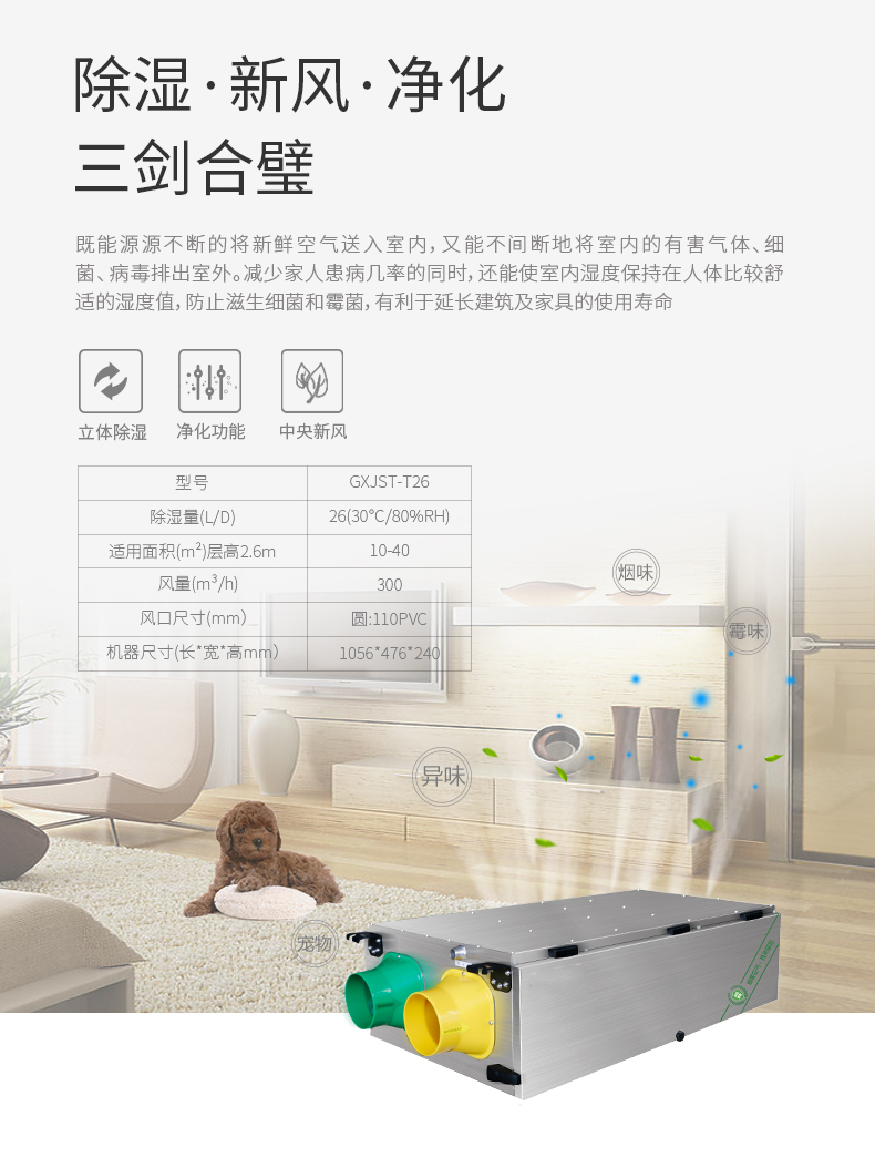 防霾 中央新风除湿机